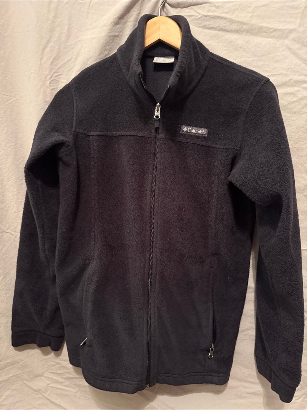 Kids- Columbia Black Full-Zip Lightweight Fleece Jacket